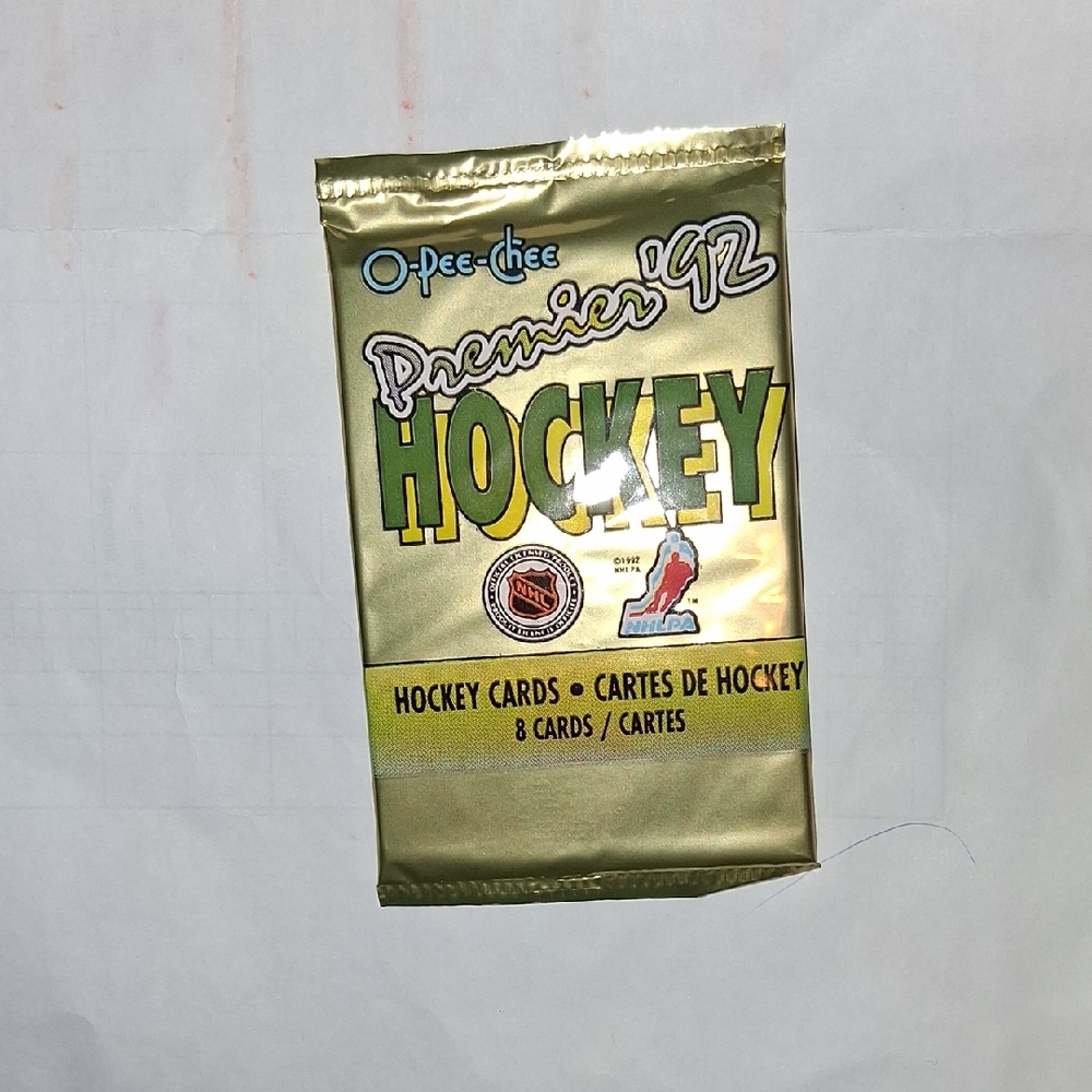 Sealed O-Pee-Chee 1992 Hockey Cards. Sealed With 8 Cards In Pack.